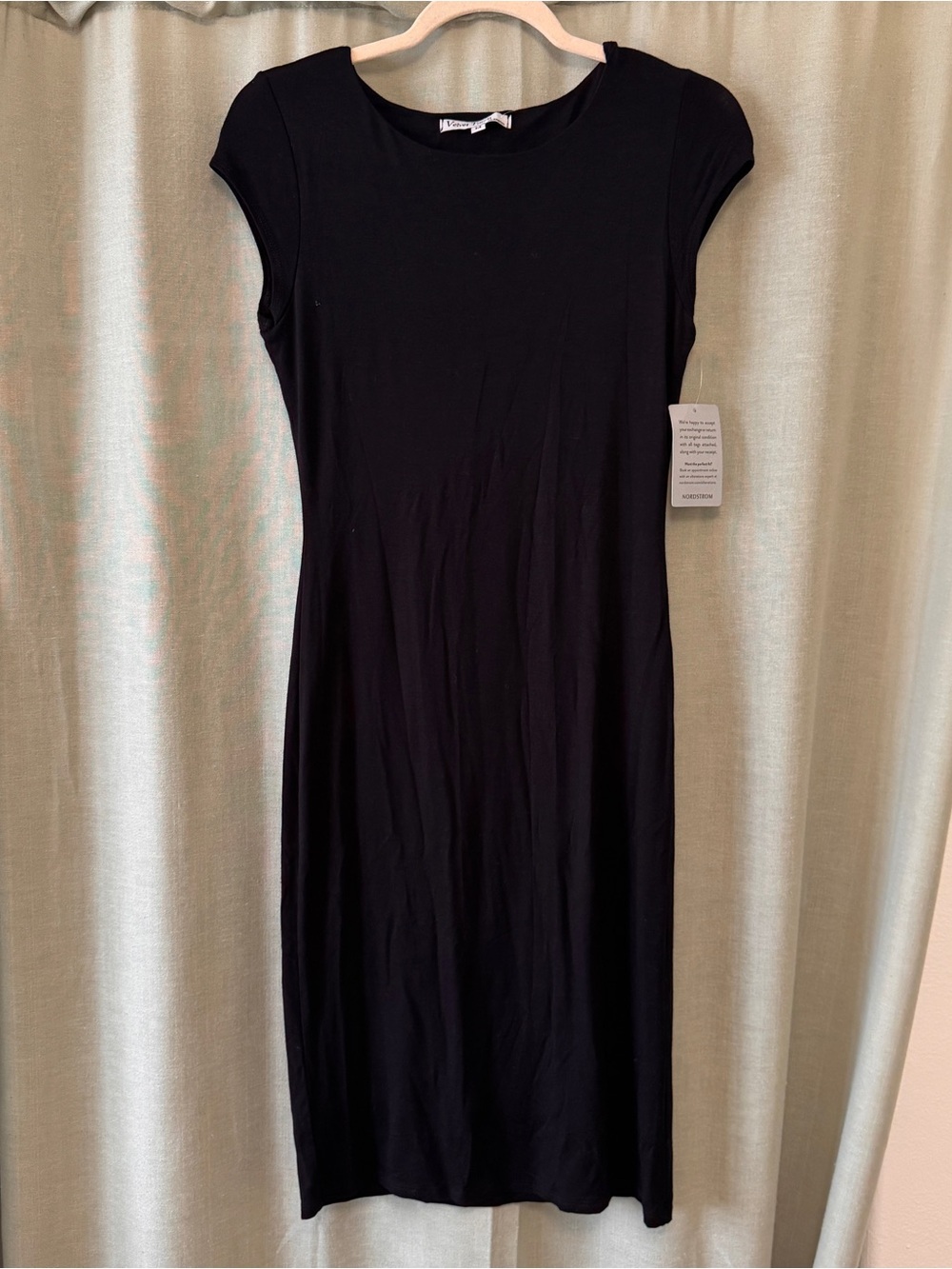 Brand New VBlack Cap-Sleeve Midi Dress